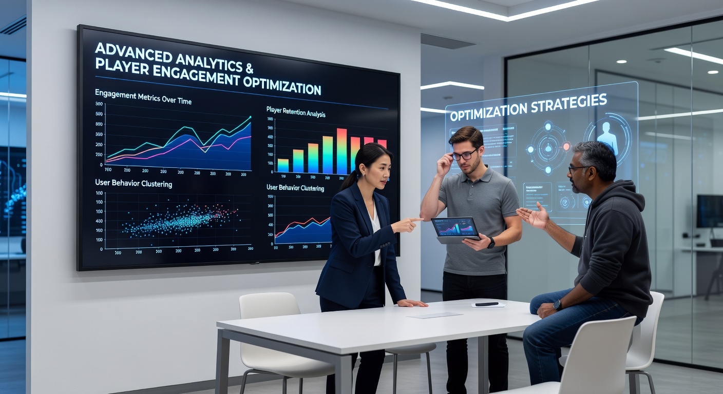 Data visualization charts showing engagement trends across player segments on an entertainment platform
